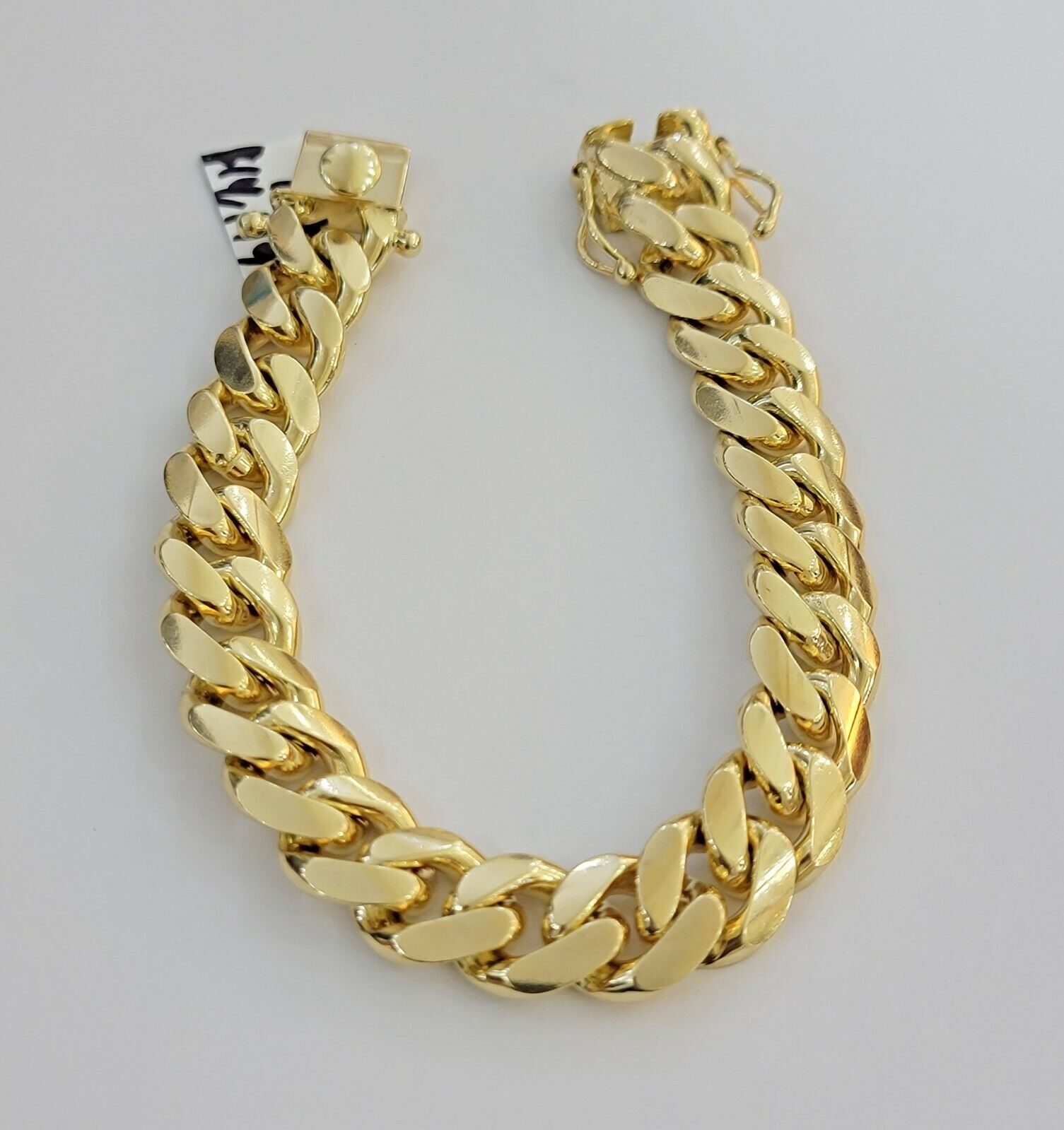 Solid Real 14k Gold Miami Cuban Link Bracelet 13mm 9" Inch 10kt Christmas Deal - GoldenlinQ