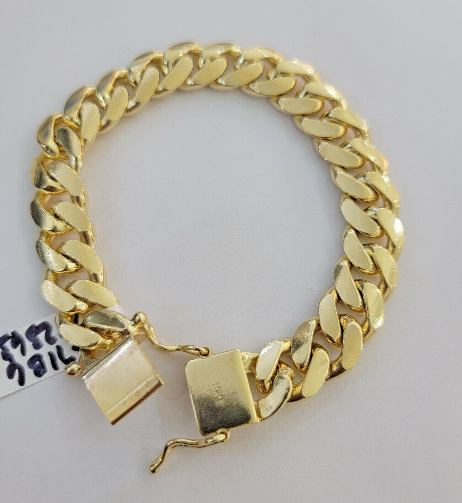 Solid Real 14k Gold Miami Cuban Link Bracelet 13mm 9" Inch 10kt Christmas Deal - GoldenlinQ
