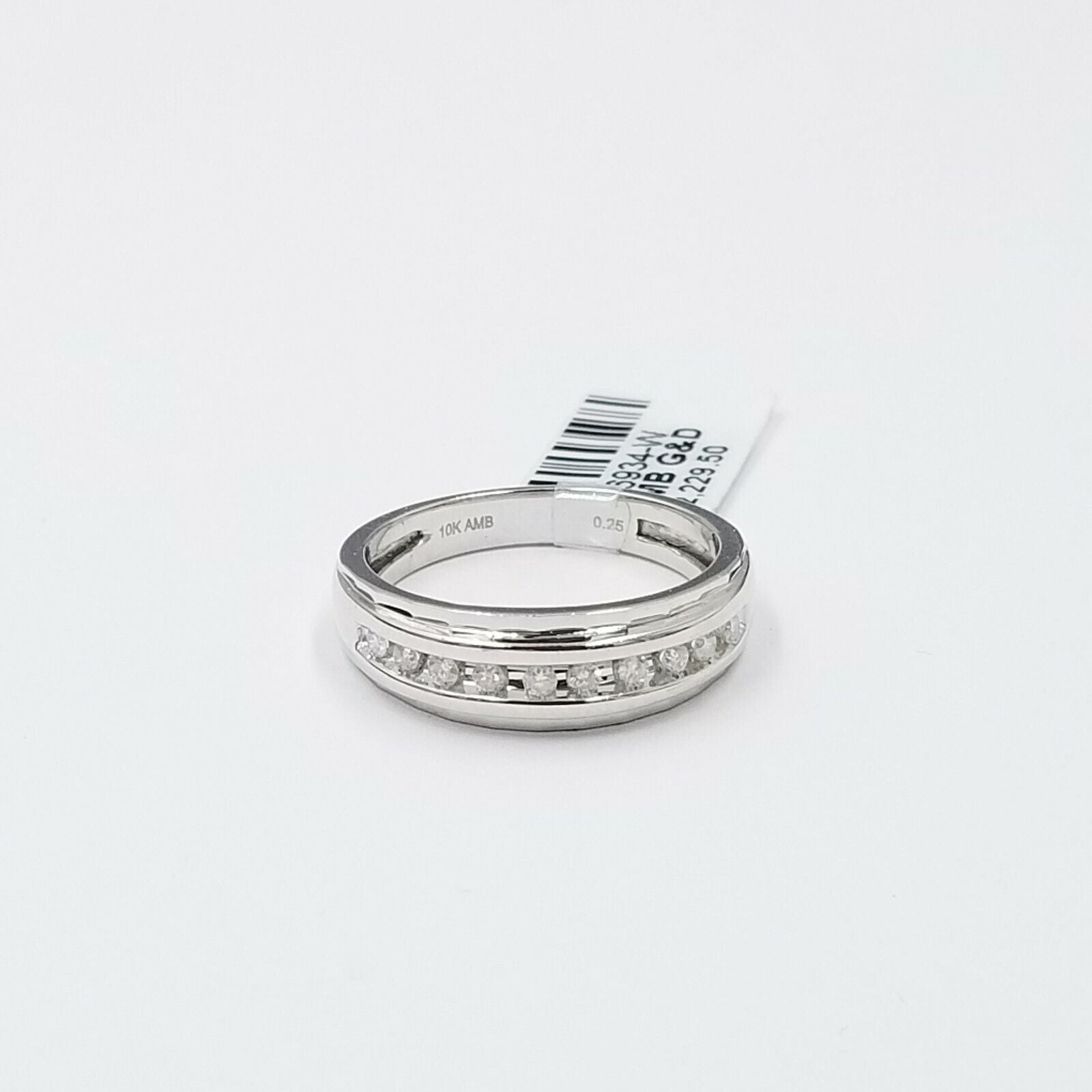 White 10K Gold Diamond Wedding Ring Band Diamond Cut Men Ring 0.25 CT - GoldenlinQ