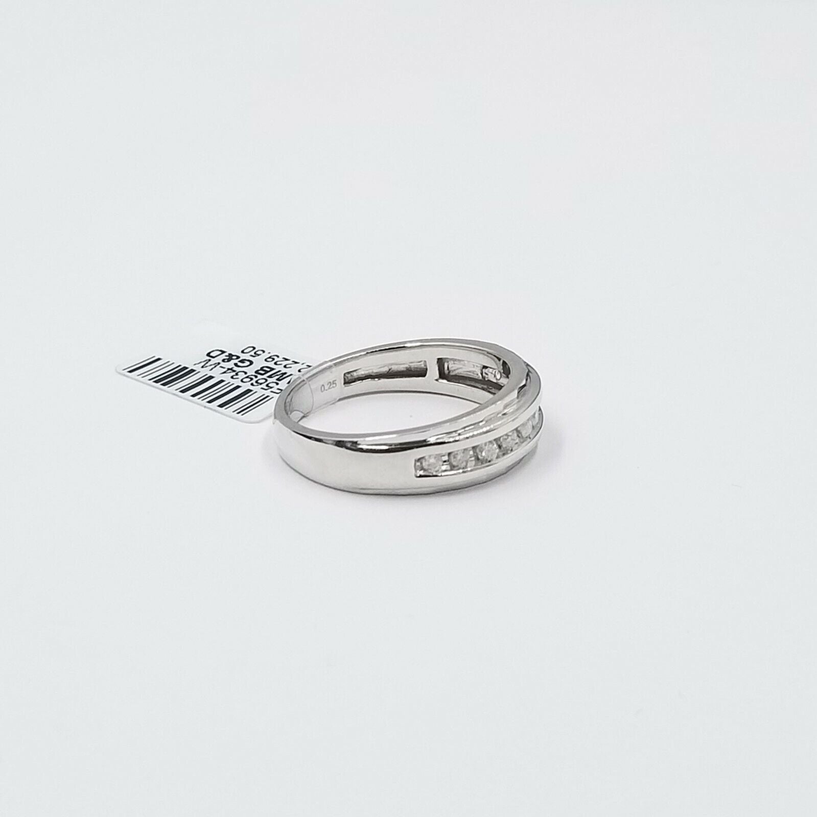 White 10K Gold Diamond Wedding Ring Band Diamond Cut Men Ring 0.25 CT - GoldenlinQ